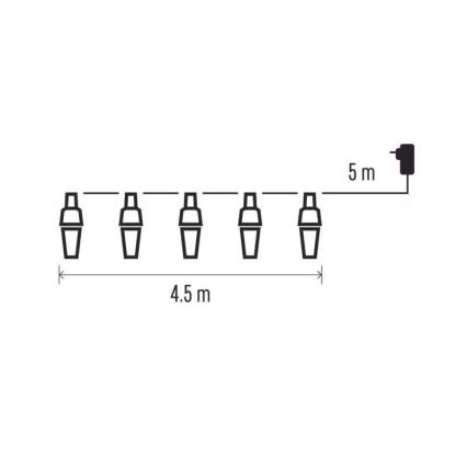 Corrente exterior de Natal LED 10xLED/9,5 m IP44 branco frio