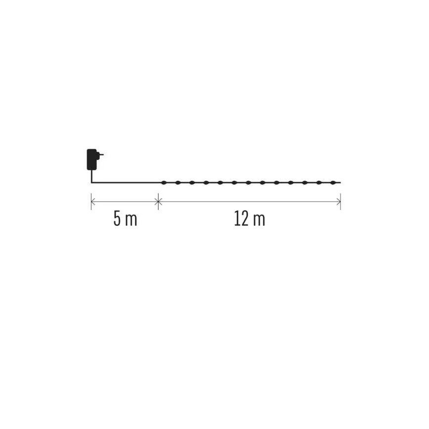 Corrente exterior de Natal LED 120xLED/17m IP44 branco quente