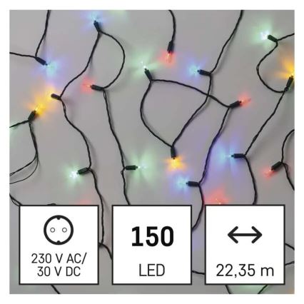 Corrente exterior de Natal LED 150xLED/27,35m IP44 multicolor