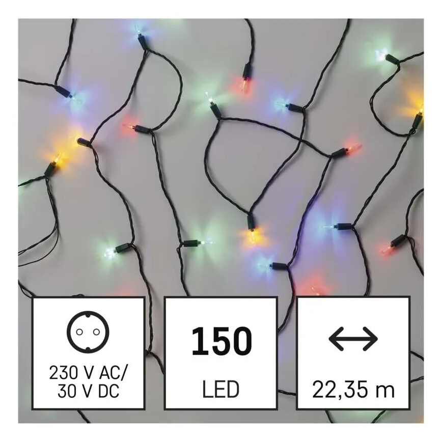 Corrente exterior de Natal LED 150xLED/27,35m IP44 multicolor