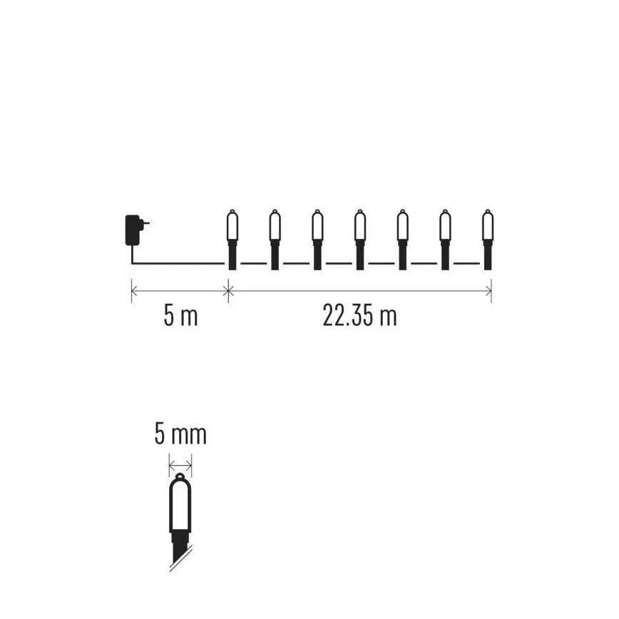 Corrente exterior de Natal LED 150xLED/27,35m IP44 multicolor