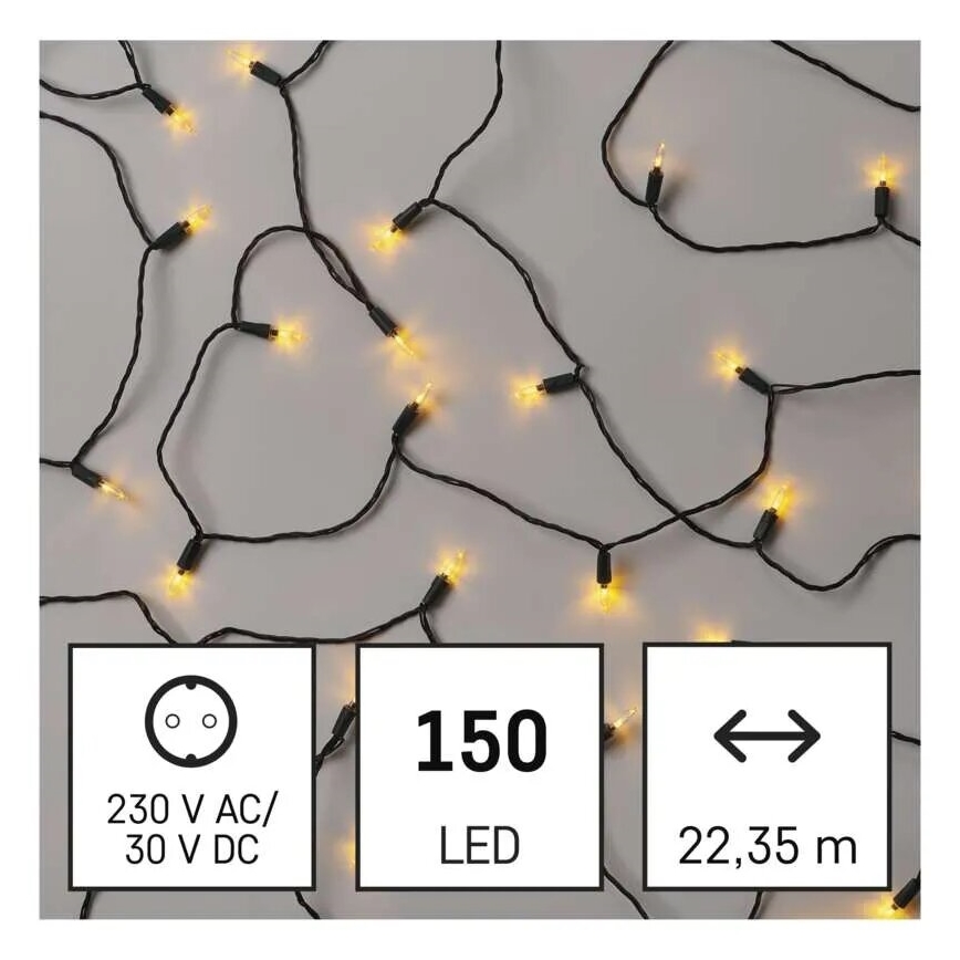 Corrente exterior de Natal LED 150xLED/27,35m IP44 vintage