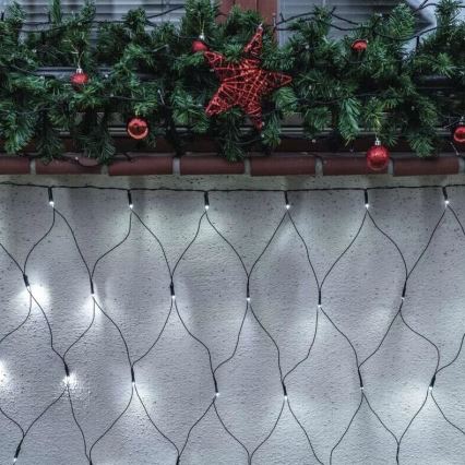 Corrente exterior de Natal LED 160xLED/2x1,5m IP44 branco frio