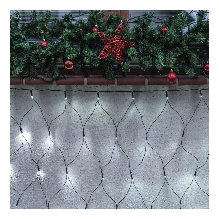 Corrente exterior de Natal LED 160xLED/2x1,5m IP44 branco frio
