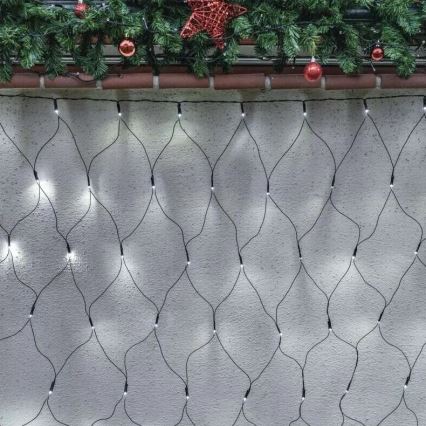 Corrente exterior de Natal LED 160xLED/2x1,5m IP44 branco frio