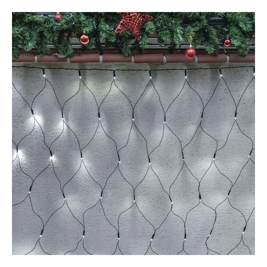 Corrente exterior de Natal LED 160xLED/2x1,5m IP44 branco frio