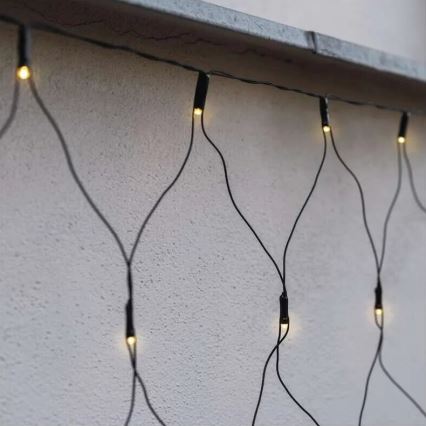 Corrente exterior de Natal LED 160xLED/2x1,5m IP44 branco quente
