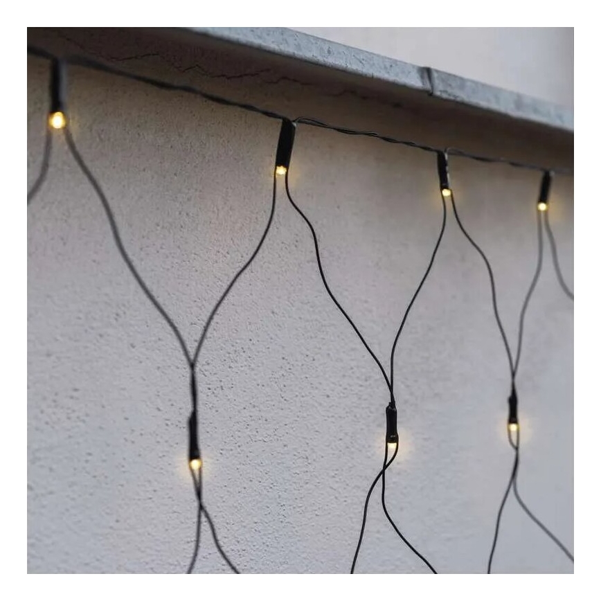 Corrente exterior de Natal LED 160xLED/2x1,5m IP44 branco quente