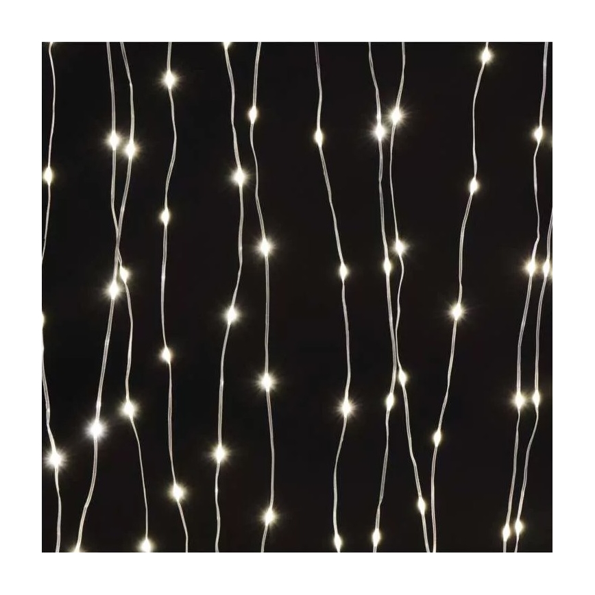 Corrente exterior de Natal LED 300xLED/8 funções 7,9 m IP44 branco quente