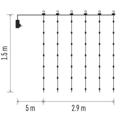 Corrente exterior de Natal LED 300xLED/8 funções 7,9 m IP44 branco quente