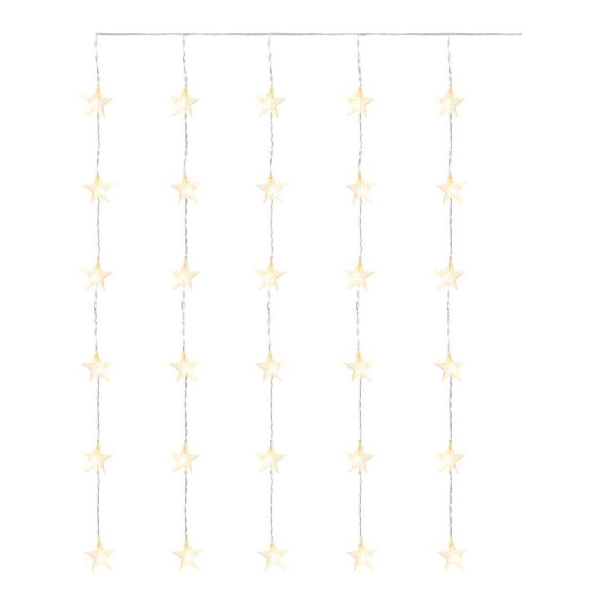 Corrente exterior de Natal LED 30xLED/3,9m IP44 estrelas