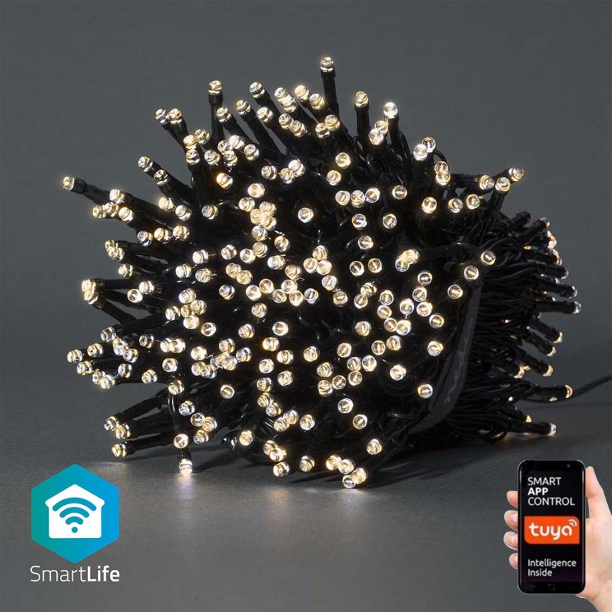 Corrente exterior de Natal LED 400xLED/8 funções 25m IP65 Wi-Fi Tuya branco quente
