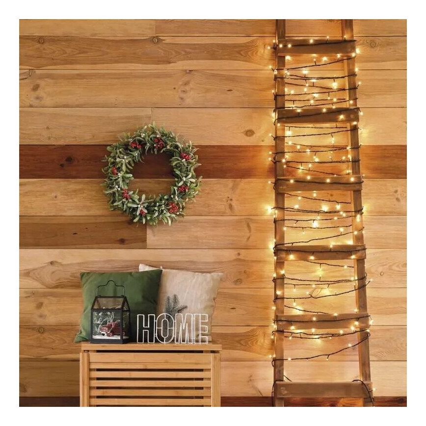 Corrente exterior de Natal LED 50xLED/5m IP44 branco quente