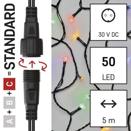 Corrente exterior de Natal LED 50xLED/5m IP44 multicolor