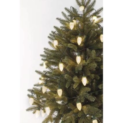 Corrente exterior de Natal LED 50xLED/8 funções 14,8 m IP44 branco quente