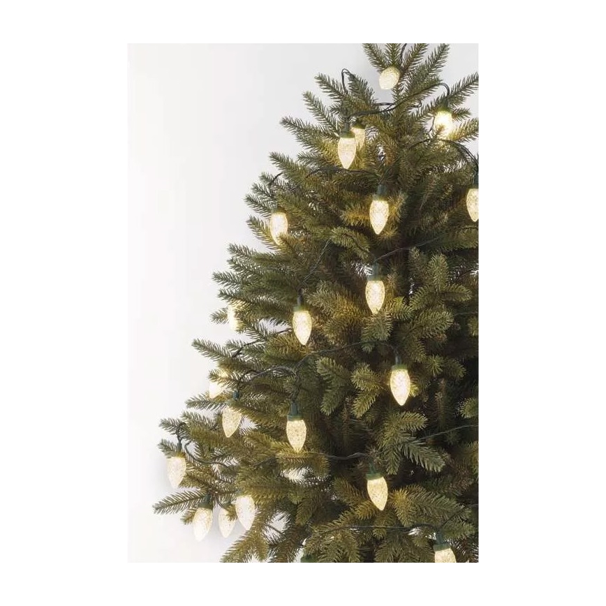Corrente exterior de Natal LED 50xLED/8 funções 14,8 m IP44 branco quente