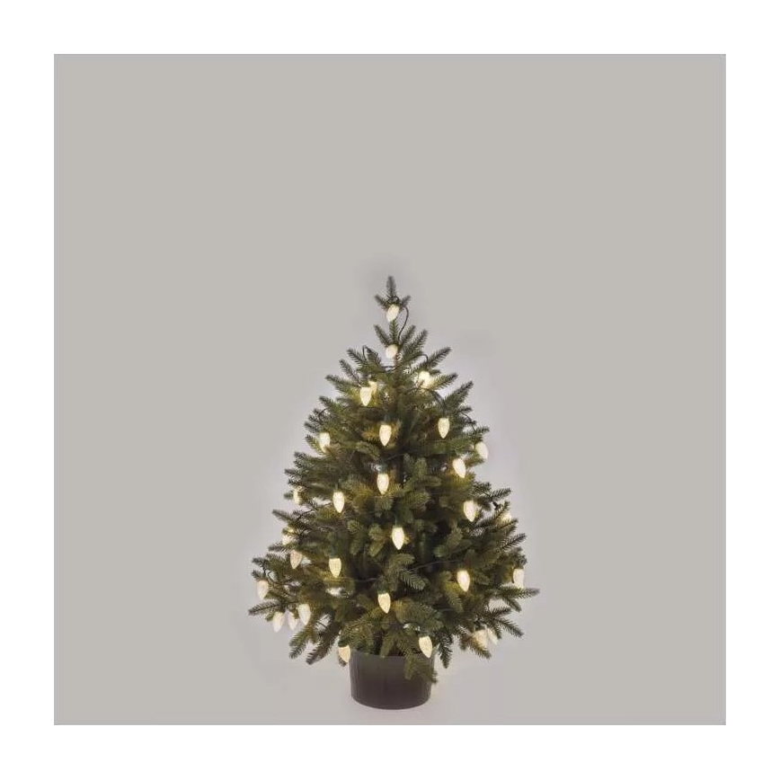 Corrente exterior de Natal LED 50xLED/8 funções 14,8 m IP44 branco quente