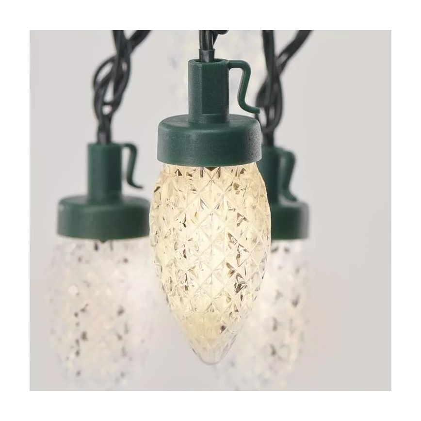Corrente exterior de Natal LED 50xLED/8 funções 14,8 m IP44 branco quente