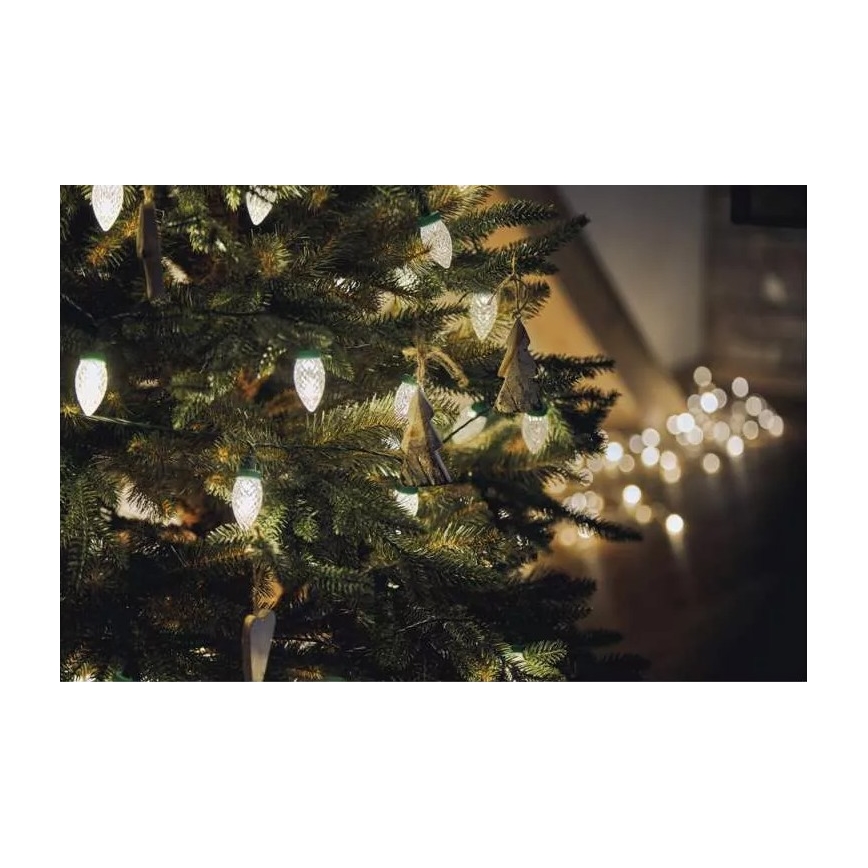 Corrente exterior de Natal LED 50xLED/8 funções 14,8 m IP44 branco quente