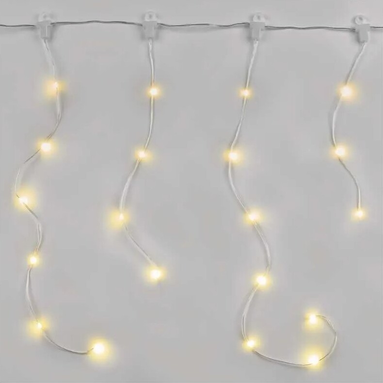 Corrente exterior de Natal LED 54xLED/8 funções 6,7x0,7m IP44 branco quente
