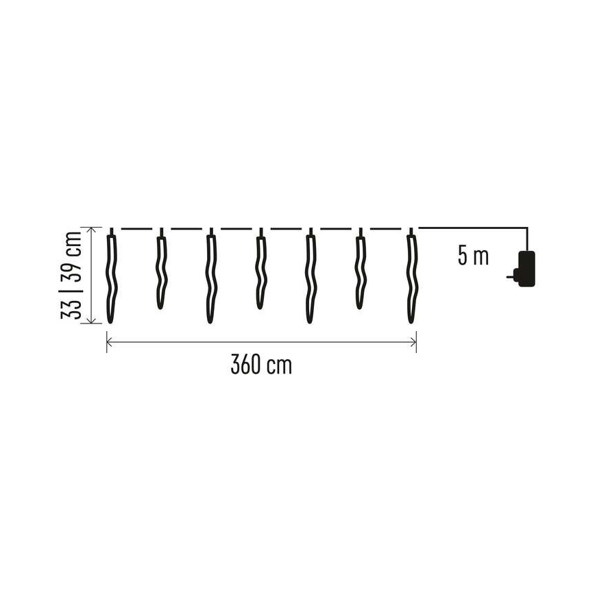 Corrente exterior de Natal LED 60xLED/8,6m IP44