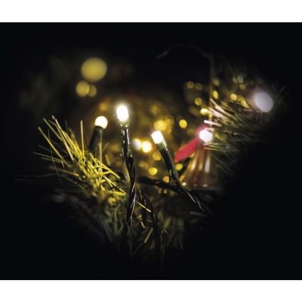 Corrente exterior de Natal LED 80xLED/13m IP44 branco quente