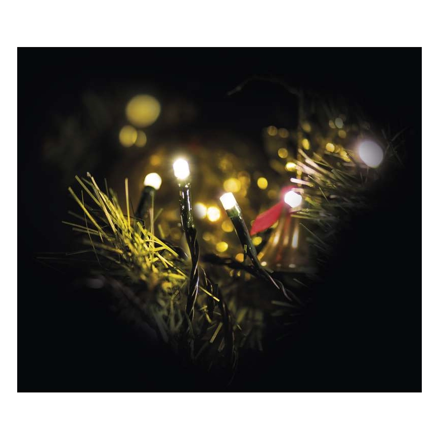 Corrente exterior de Natal LED 80xLED/13m IP44 branco quente