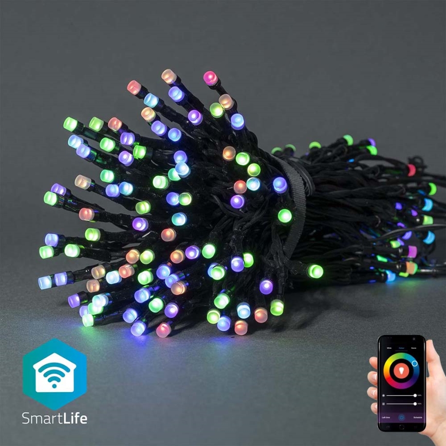 Corrente exterior de Natal LED RGB 84xLED/8 funções 13m IP65 Wi-Fi Tuya