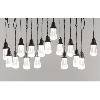 Corrente exterior decorativa LED 16xLED 8,6m IP44 branco frio