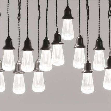 Corrente exterior decorativa LED 16xLED 8,6m IP44 branco frio