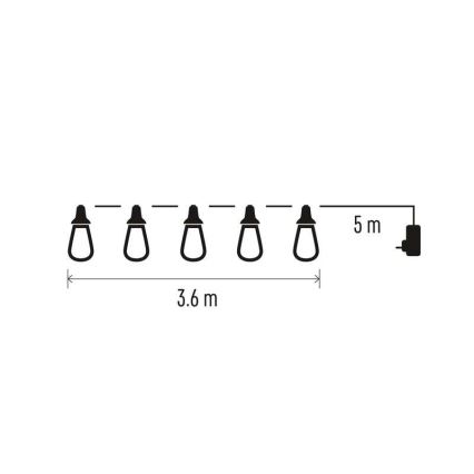 Corrente exterior decorativa LED 16xLED 8,6m IP44 branco frio
