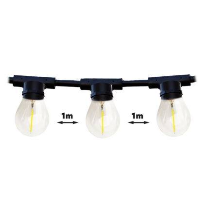 Corrente exterior decorativa MIMOSA 20xE27/1,3W/230V IP44 20m