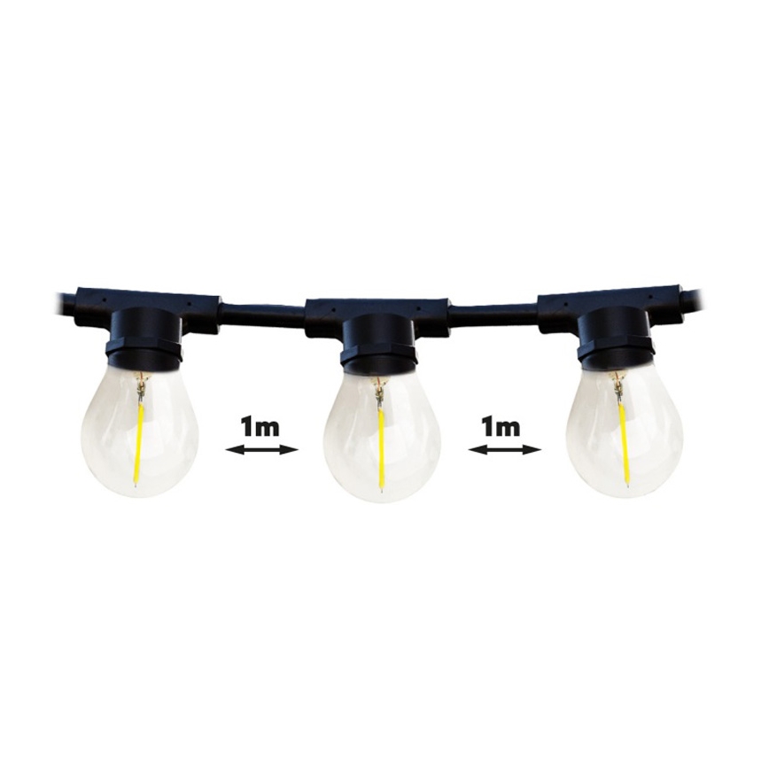 Corrente exterior decorativa MIMOSA 20xE27/1,3W/230V IP44 20m