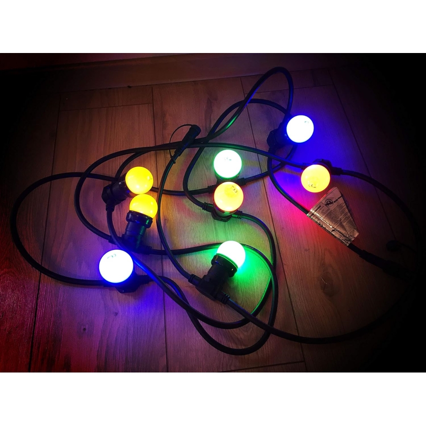 Corrente exterior LED EASY CONNECT 8xE27 5m IP44 multicolor