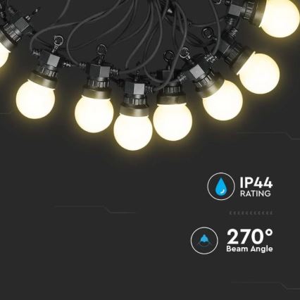 Corrente exterior LED STRING 10m 20xLED/0,5W/24/230V 3000K IP44