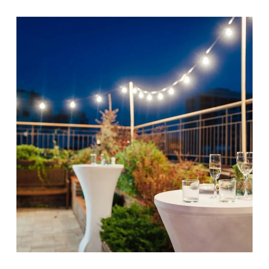 Corrente exterior LED STRING 5m 10xLED/0,5W/230V IP44 3000K