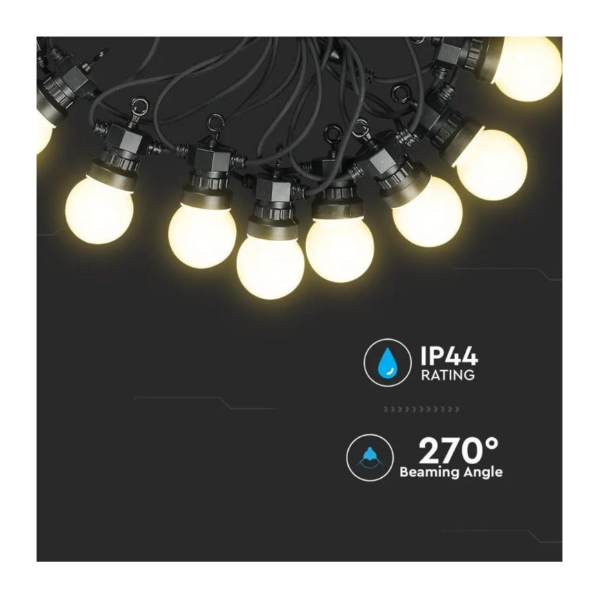 Corrente exterior LED STRING 5m 10xLED/0,5W/230V IP44 3000K