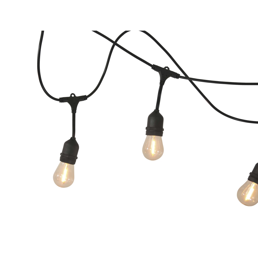 Corrente exterior solar LED PARTY 10xE27/3,7V 10 m IP44 + comando