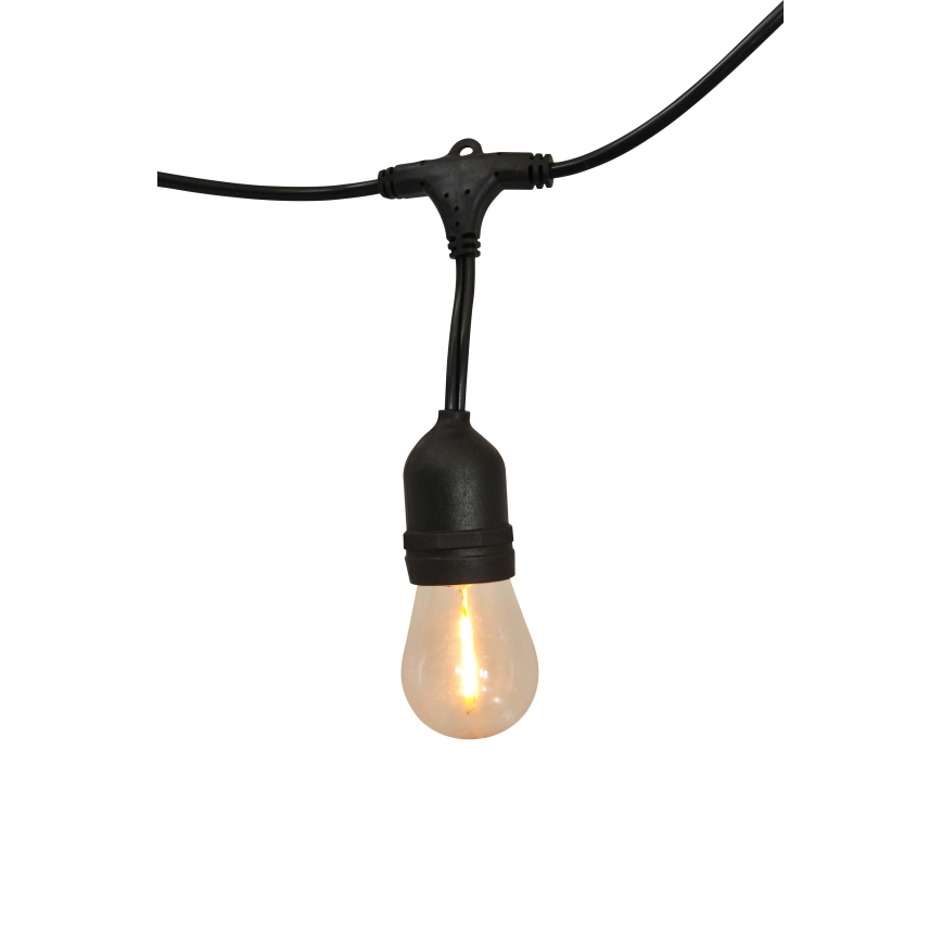 Corrente exterior solar LED PARTY 10xE27/3,7V 10 m IP44 + comando