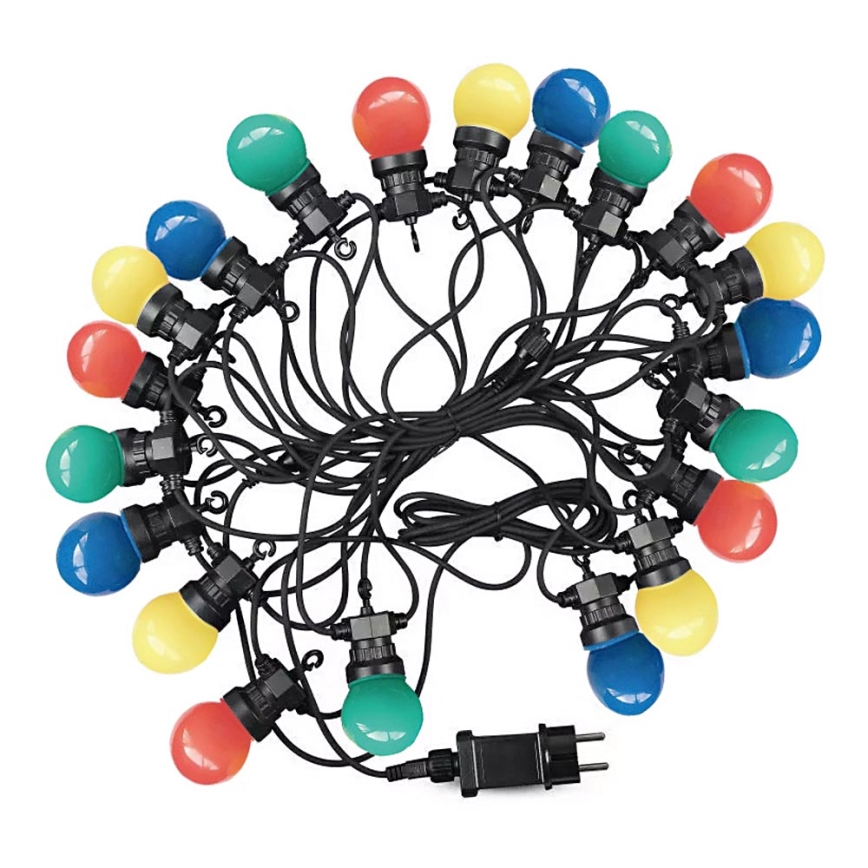 Corrente LED de exterior STRING RGB 10m 20xLED/0,5W/230V IP44