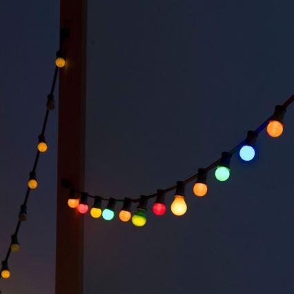 Corrente LED de exterior STRING RGB 10m 20xLED/0,5W/230V IP44
