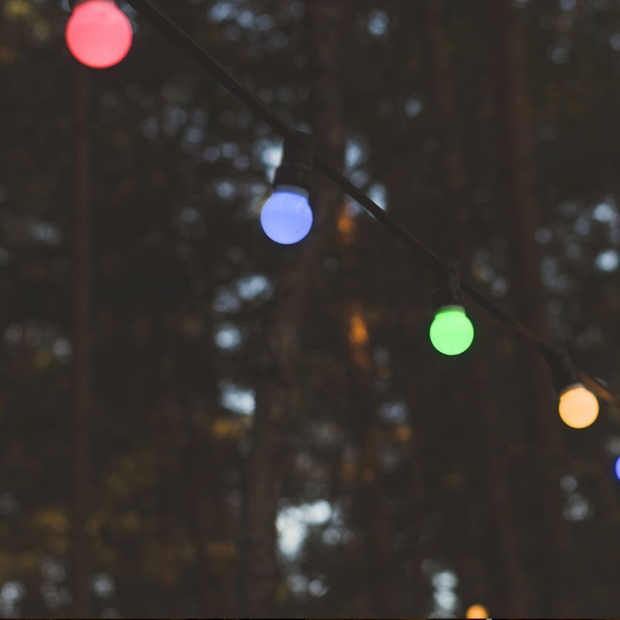 Corrente LED de exterior STRING RGB 10m 20xLED/0,5W/230V IP44