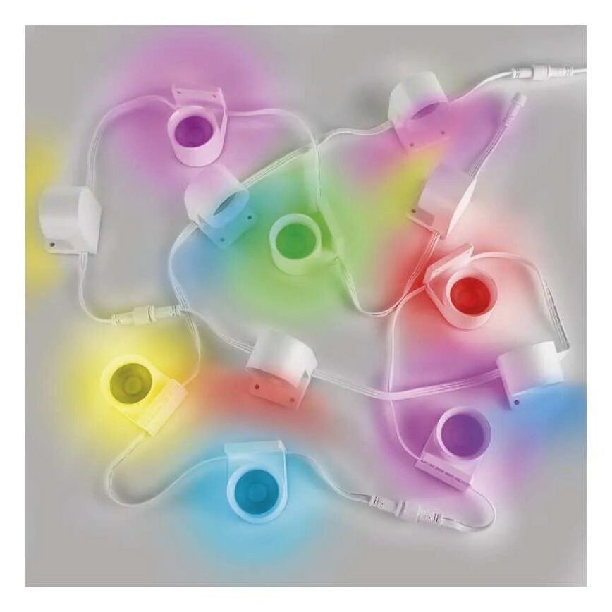 Corrente LED RGBIC+CCT decorativa com iluminação GoSmart 12xLED/7W/230V 255 cm Wi-Fi Tuya