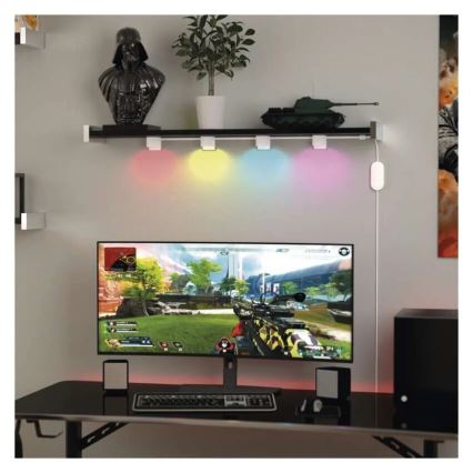 Corrente LED RGBIC+CCT decorativa com iluminação GoSmart - extensão 4xLED/7W/230V 85 cm Wi-Fi Tuya