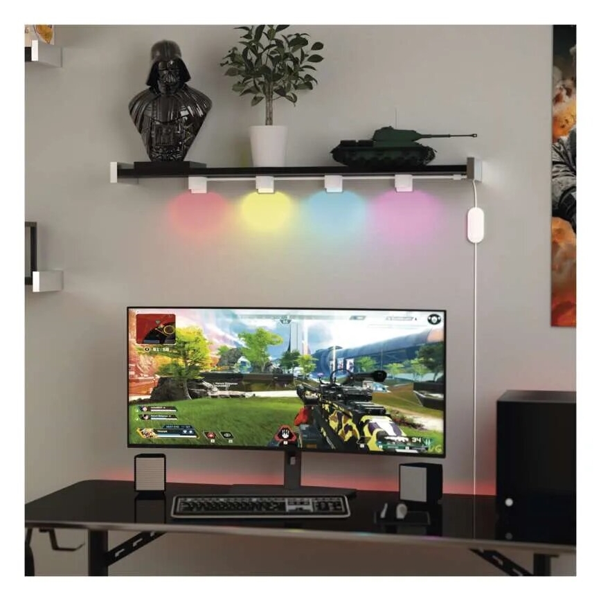 Corrente LED RGBIC+CCT decorativa com iluminação GoSmart - extensão 4xLED/7W/230V 85 cm Wi-Fi Tuya