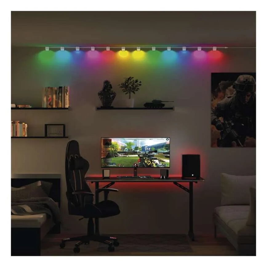 Corrente LED RGBIC+CCT decorativa com iluminação GoSmart - extensão 4xLED/7W/230V 85 cm Wi-Fi Tuya