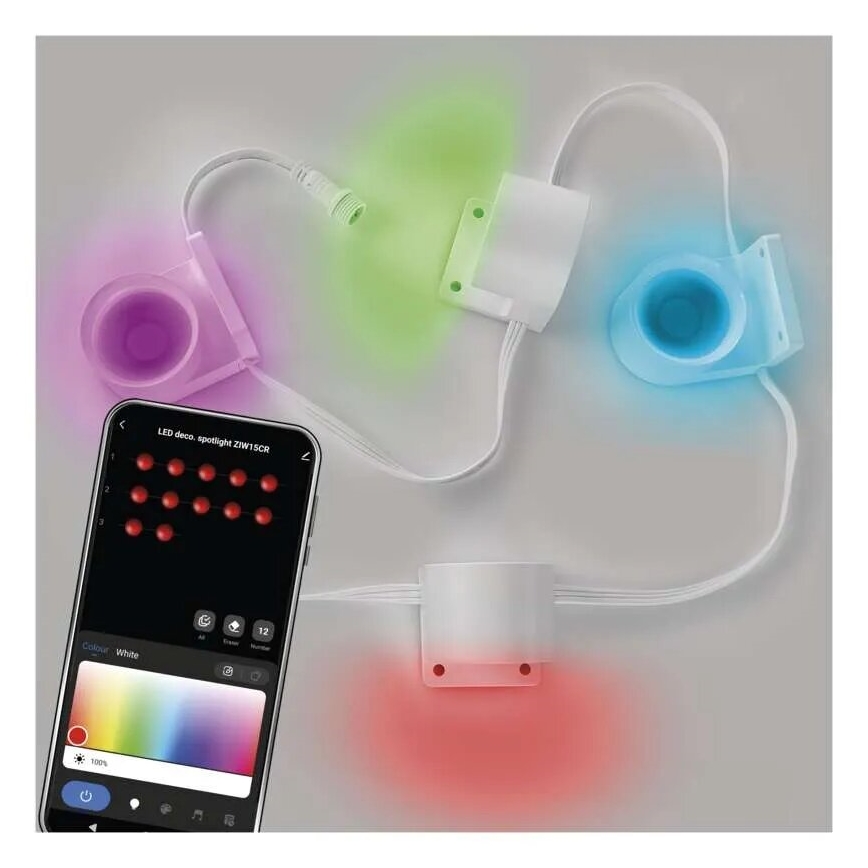 Corrente LED RGBIC+CCT decorativa com iluminação GoSmart - extensão 4xLED/7W/230V 85 cm Wi-Fi Tuya