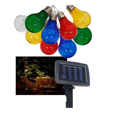 Corrente LED Solar para exterior 10xLED/1,2V 2,2 m IP44 colorido