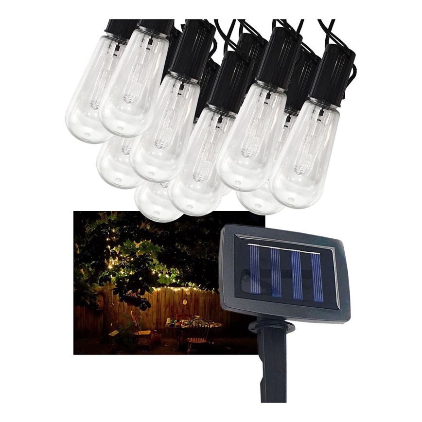 Corrente LED Solar para exterior 10xLED/1,2V 2,2 m IP44