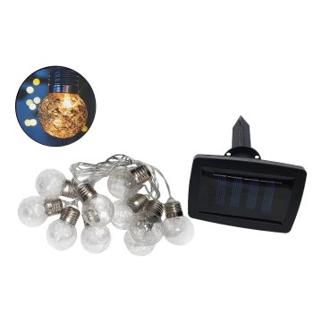 Corrente LED Solar para exterior 10xLED/1,2V 2,2 m IP44